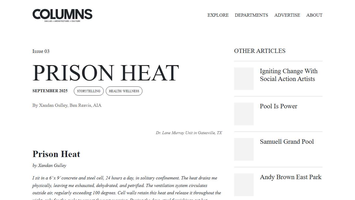Prison Heat - Columns - AIA Dallas